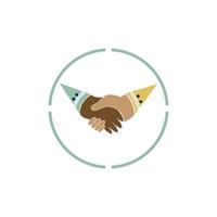 Hand shake icon vector background