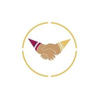 Hand shake icon vector background