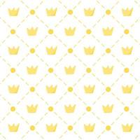 Simple abstract nursery seamless pattern template. Flat yellow crown wallpaper isolated on white background. Baby fabric print design. vector