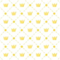 Simple abstract nursery seamless pattern template. Flat yellow crown wallpaper isolated on white background. Baby fabric print design. vector