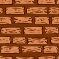 Brown wooden wall seamless pattern template. Flat textured vector illustration. Wood plank board background.