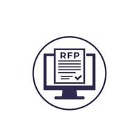 rfp, icono de solicitud de propuesta en blanco vector