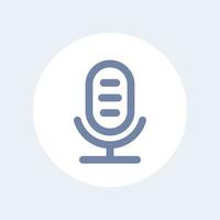 microphone, speech recognition line icon isolated on white vector