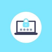 password access, security vector flat icon on white