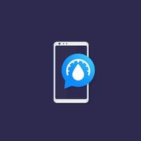 humidity control mobile app icon, vector