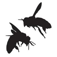 Bee silhouette art vector