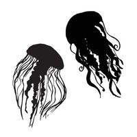 Jellyfish silhouette Art vector