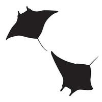 Manta ray silhouette art vector