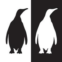 arte de la silueta del pingüino vector