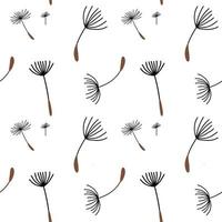 Seamless pattern of dandelions on white background vector