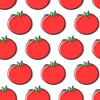 Tomato vegetable food seamless pattern template, red isolated wallpaper texture, package wrapping paper. vector