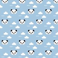 panda pattern cute panda background vector