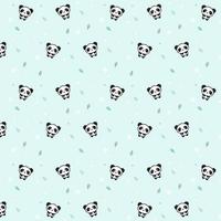 panda pattern cute pixel art background vector