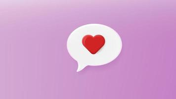 red love speech bubble message 3d style vector