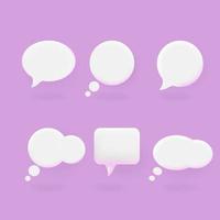 3D speech bubble collection vector