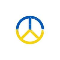 Peace symbol with war in Ukraine themes and brush stroke concept vector