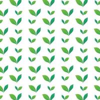 un patrón de hojas verdes en el diseño de fondo blanco. vector de plantilla de textura de símbolos ecológicos verdes e ilustración