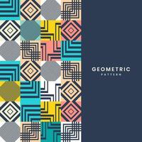 Geometrical Textile design on dark blue background, A modern pattern geometrical shapes with colorist style, yellow, blue, cream, pink. useful for Voucher, Posters, Flyers and Banner template vector