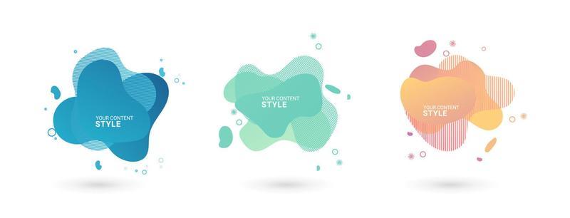 Set of abstract modern graphic elements and Dynamical colored forms with lines and Gradient abstract banners with flowing liquid shapes, Template for the design of a logo, flyer
