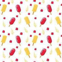 Delicious colored ice cream on a stick. A juicy summer element for the design. vector