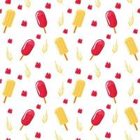 Delicious colored ice cream on a stick. A juicy summer element for the design. vector