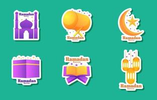 Ramadhan Month Gradient Sticker vector