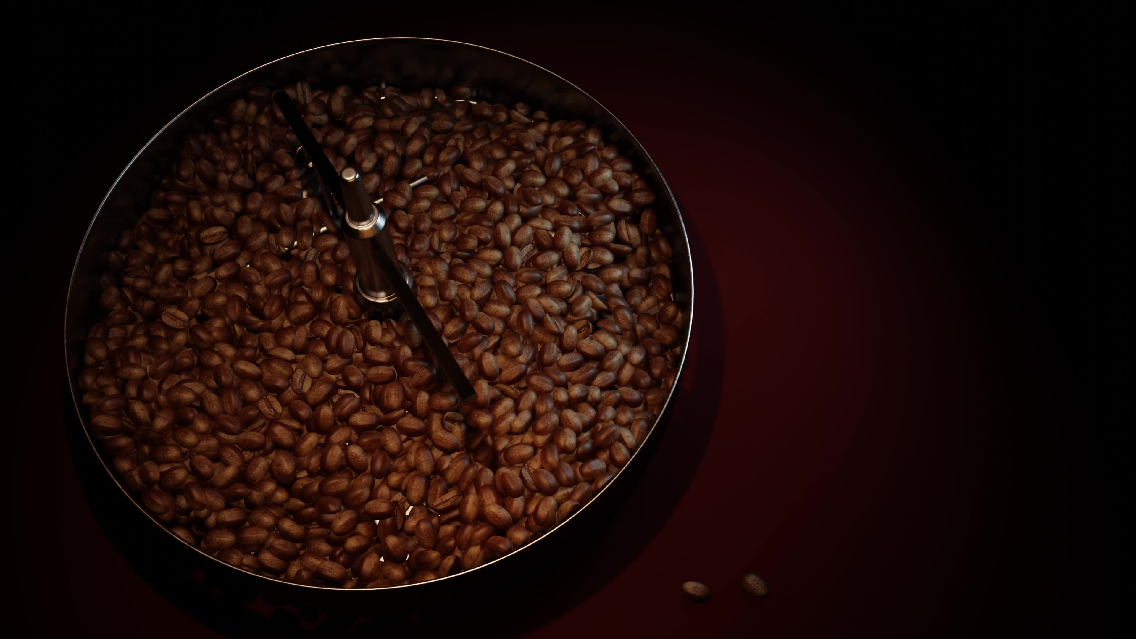 Fresh coffee beans on a roaster oven. To dry or roast coffee beans. Before being ground into