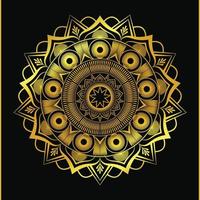 Islamic mandala background design With luxury golden color vector