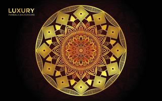 Islamic mandala background design With luxury golden color vector