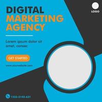 Digital marketing agency social media post template design vector