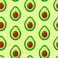 aguacate vegetal de patrones sin fisuras. fondo plano de comida saludable de dibujos animados. producto natural orgánico verde. linda plantilla de impresión de tela simple. vector