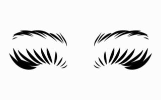 Beauty eye look isolated vector sketch icon outline drawing. Makeup logo design element concept. Black eyelashes and eyebrows female cosmetic fashion glamour girl face print.