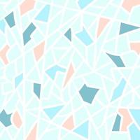 Mosaic tile pattern. Vector pastel abstract background. For design and decorate textured backdrop. Ceramic fragments. Colorful broken tiles trencadis. Pink mint blue white colors art.