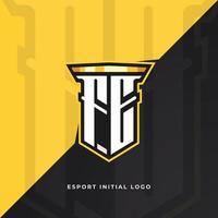 Initial FE with pillar, vector initial letter monogram esport, and gaming logo template