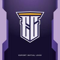 Initial EC with pillar, vector initial letter monogram esport, and gaming logo template