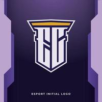 Initial EC with pillar, vector initial letter monogram esport, and gaming logo template