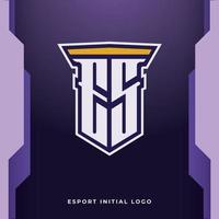 Initial ES with pillar, vector initial letter monogram esport, and gaming logo template