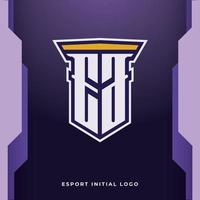 Initial EA with pillar, vector initial letter monogram esport, and gaming logo template