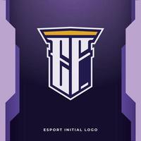 Initial EF with pillar, vector initial letter monogram esport, and gaming logo template