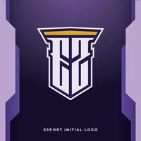 Initial EZ with pillar, vector initial letter monogram esport, and gaming logo template