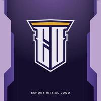 Initial EO with pillar, vector initial letter monogram esport, and gaming logo template