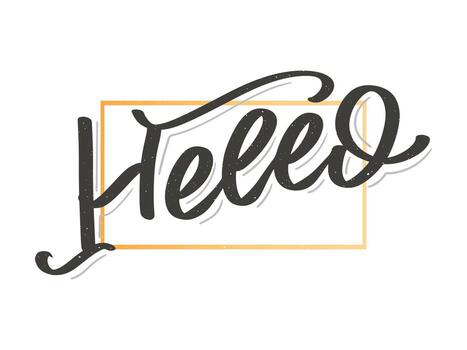 hola en estilo dibujado a mano. Hola Mundo. concepto de diseño de letras. Fondo blanco. tipografía de letras a mano. fiesta de Año Nuevo. hola cotización burbuja de mensaje. hola símbolo. vector