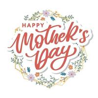 feliz día de la madre mamá caligrafía tarjeta de felicitación banner fondo vector