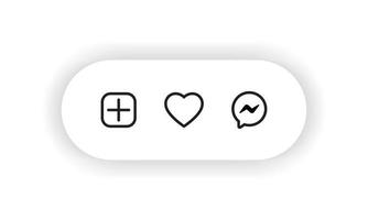 Social Media UI. Add, Love, and Message Icon Vector