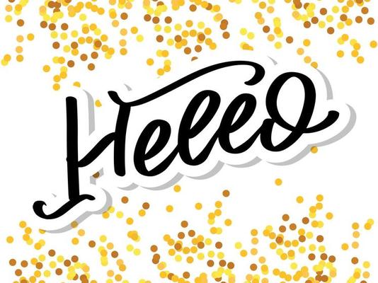 Hello in hand drawn style. Hello world. Lettering design concept. White background. Hand lettering typography. New year party. Hello quote message bubble. Hello symbol.