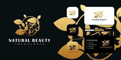 Beauty women logo and business card vector