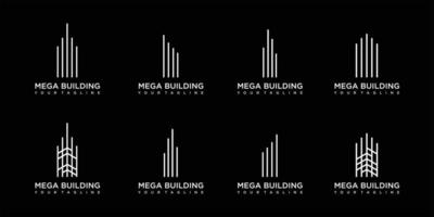 minimalist building logo inspiration with concept line art. vector