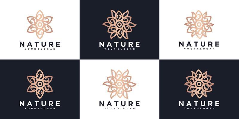 Set of feminine flower logo
