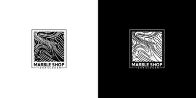 tienda de mármol, inspiración de logotipo con arte lineal para tiendas y negocios vector