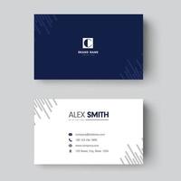 Minimal dark blue colour business card design template Premium Vector